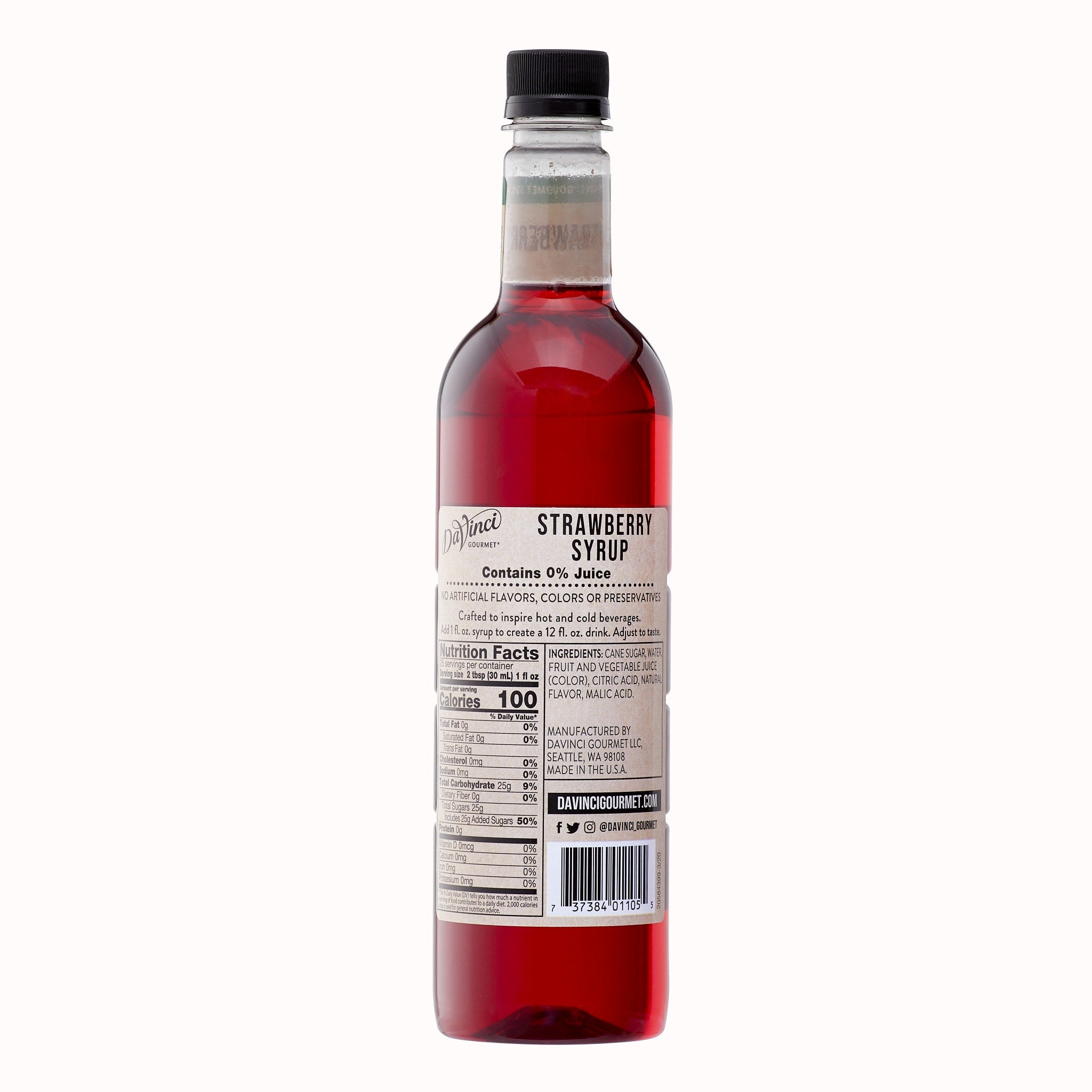 DaVinci Gourmet Naturals Strawberry Syrup