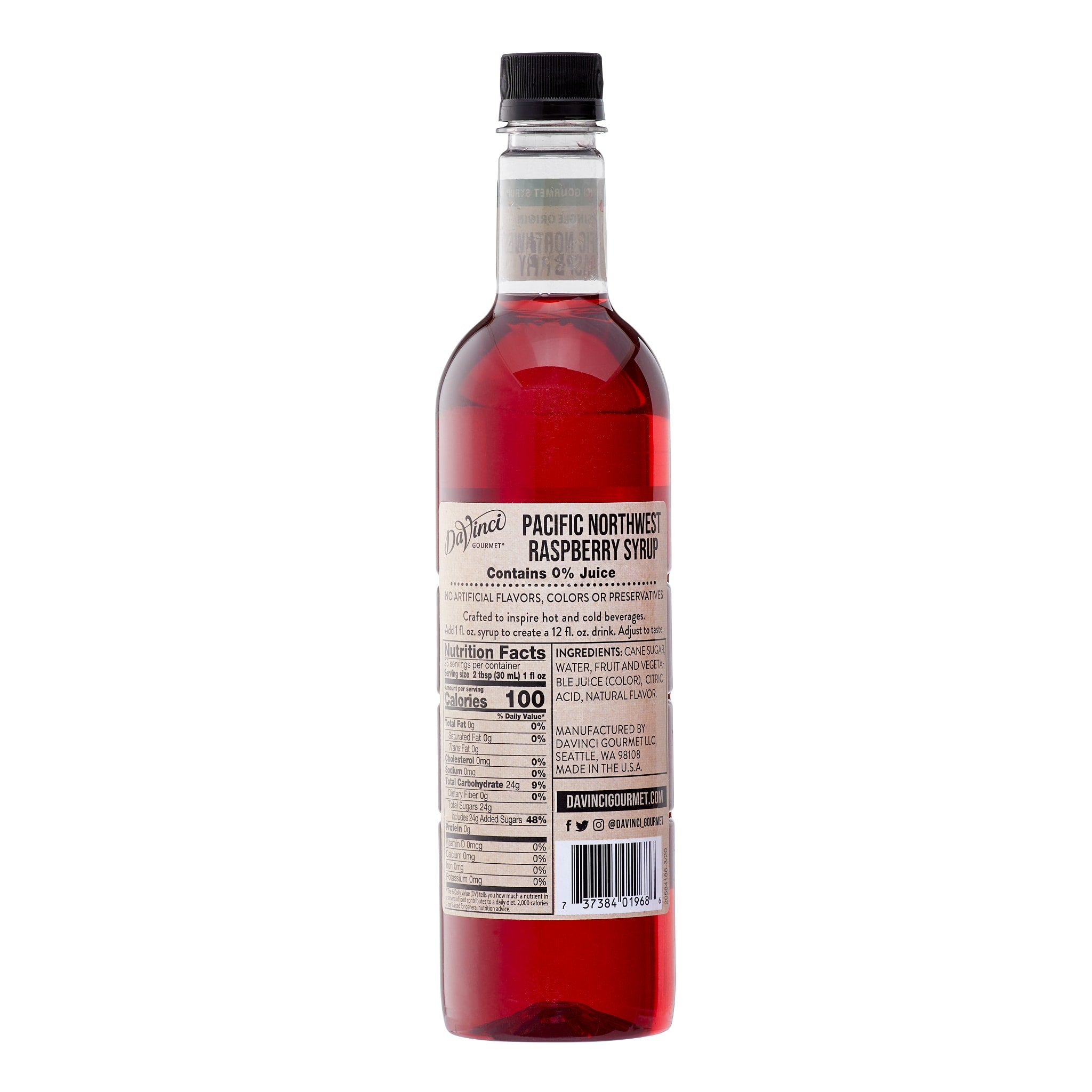 DaVinci Gourmet Naturals Pacific Northwest Raspberry Syrup