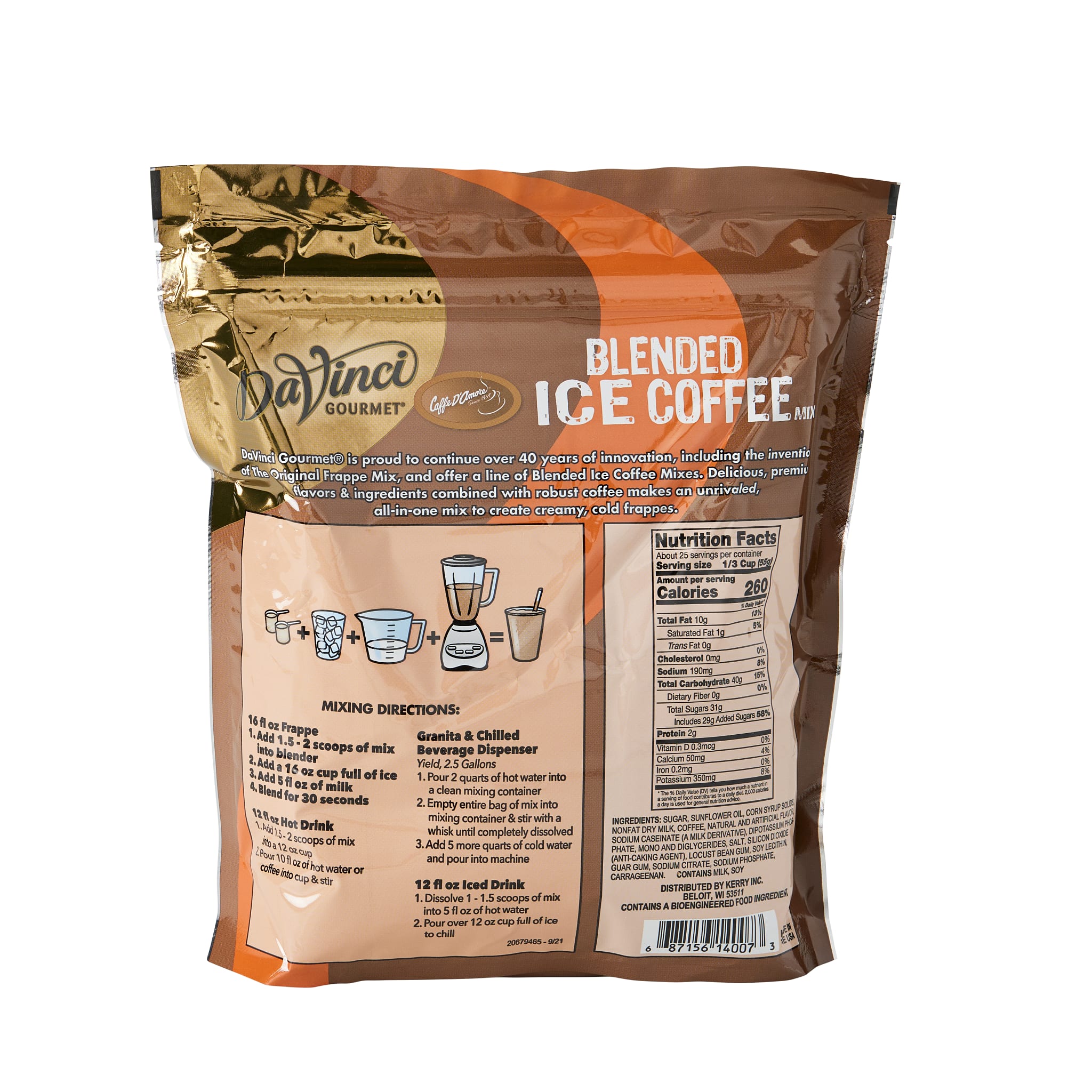 DaVinci Gourmet White Chocolate Mocha Blended Iced Coffee Mix
