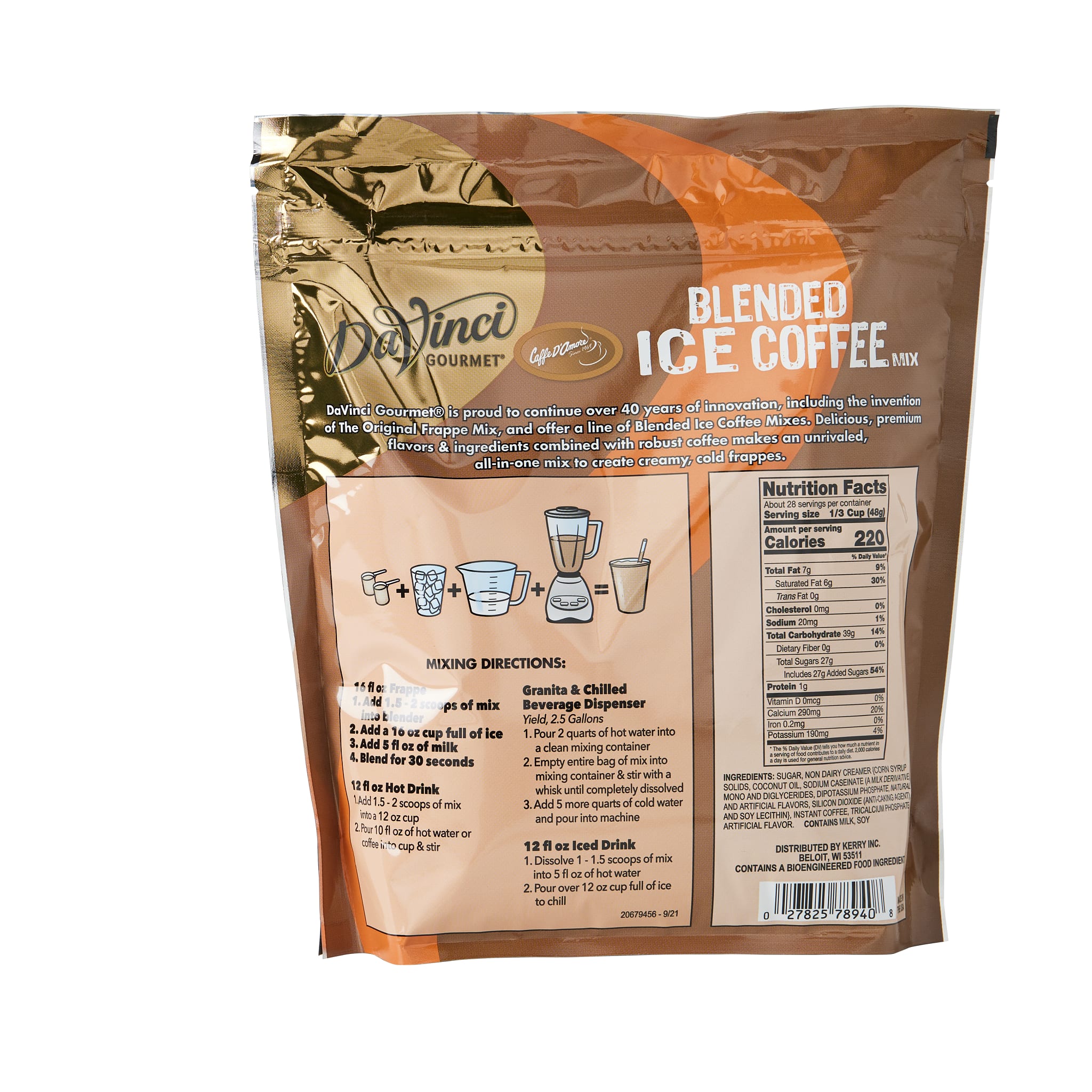 DaVinci Gourmet Latte Freeze Blended Iced Coffee Mix
