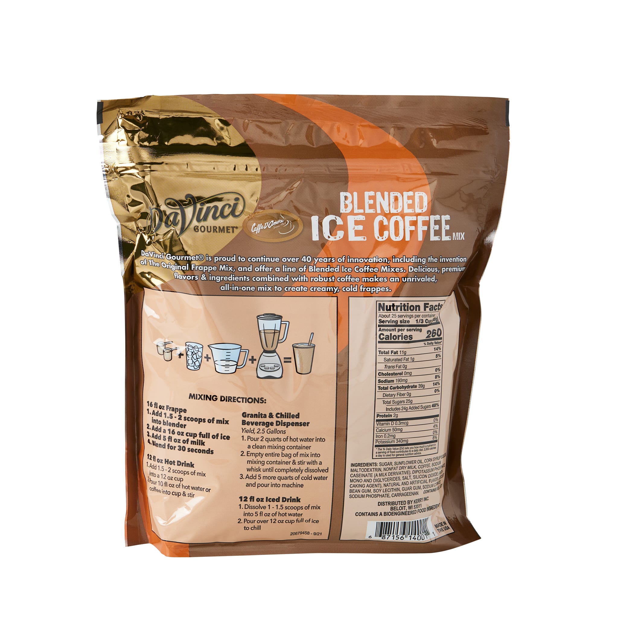 DaVinci Gourmet Vanilla Latte Blended Iced Coffee Mix