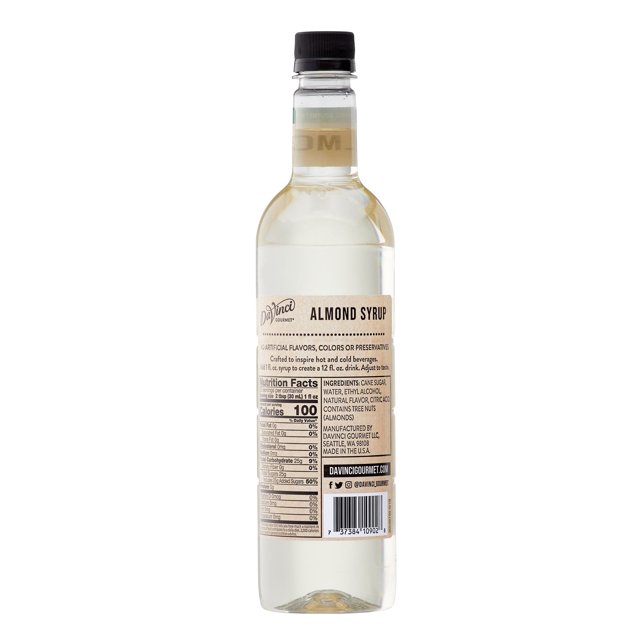 DaVinci Gourmet Naturals Almond Syrup