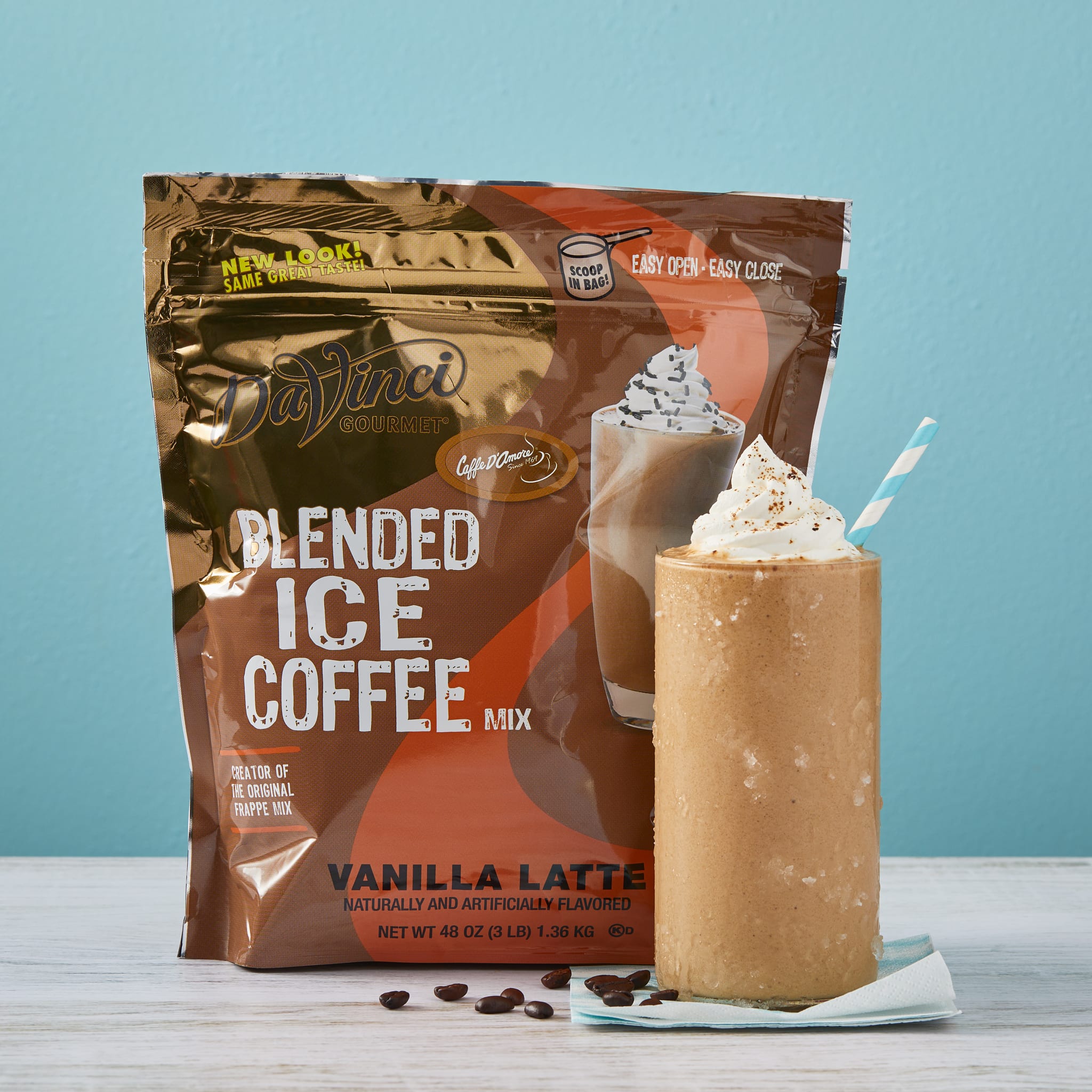 DaVinci Gourmet Vanilla Latte Blended Iced Coffee Mix