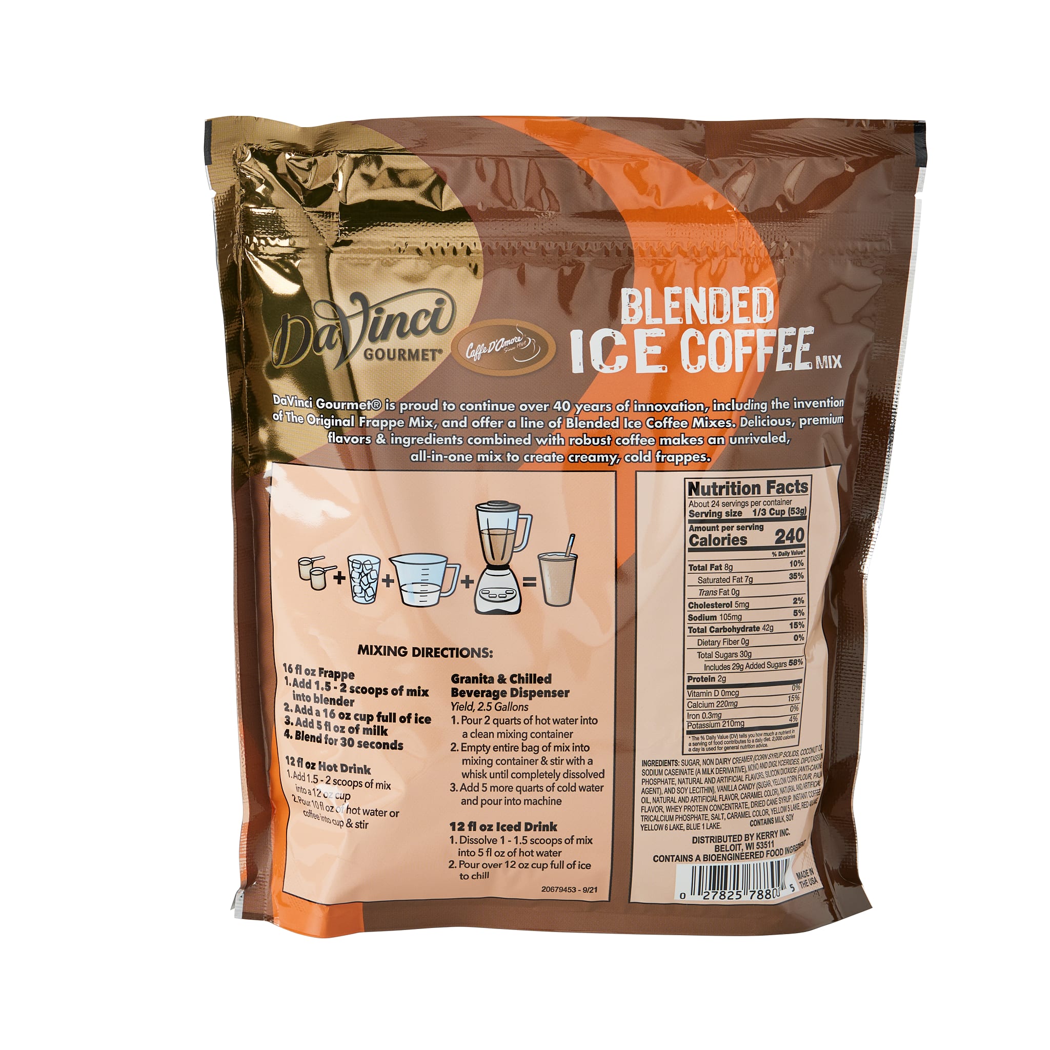 DaVinci Gourmet Coffee Toffee Freeze Blended Iced Coffee Mix